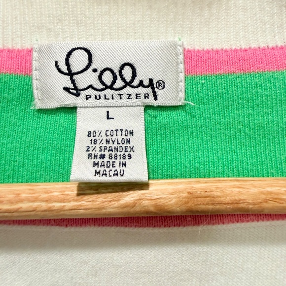 Lilly Pulitzer White V Neck Pullover Tennis Golf Sweater- Large - Picture 2 of 6